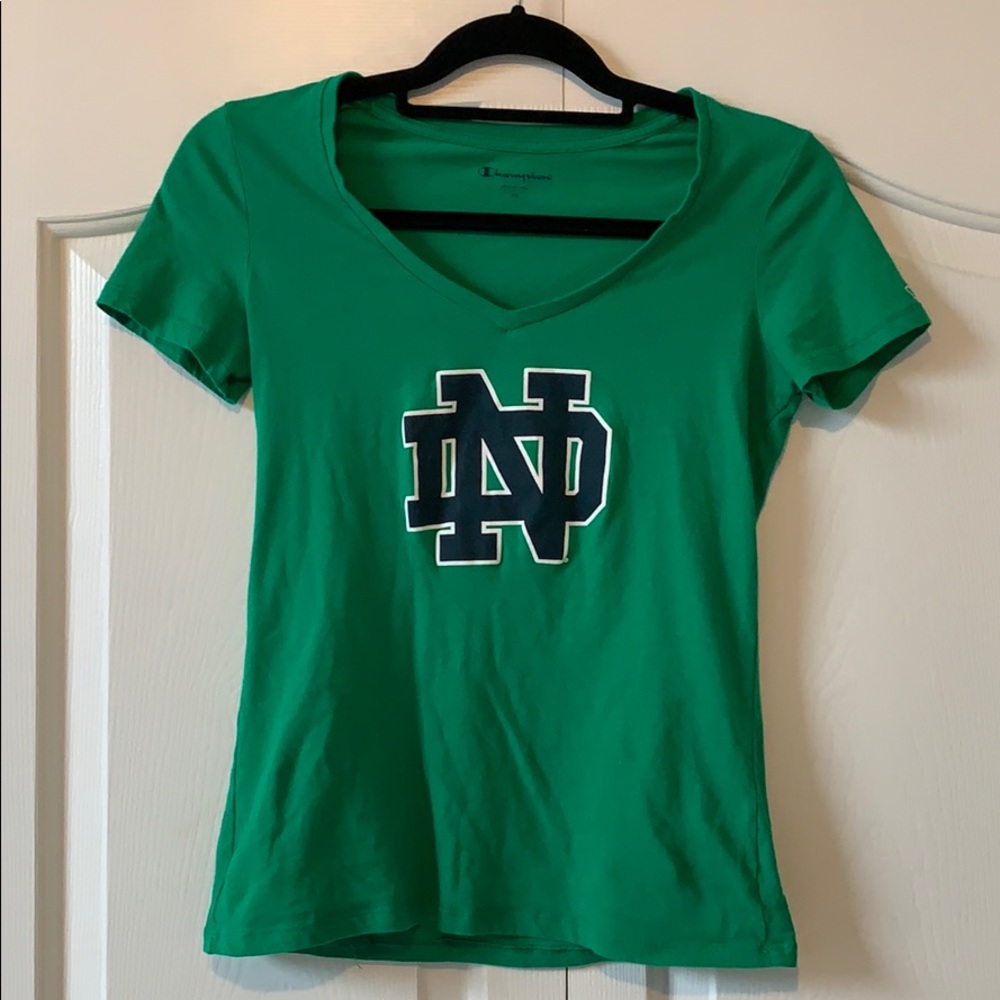 Notre Dame Champion Women’s Cut V-Neck T-Shirt